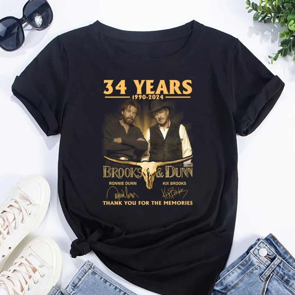 Brooks And Dunn Anniversary 34 Years T-Shirt, Brooks and Dunn Tour Shirt